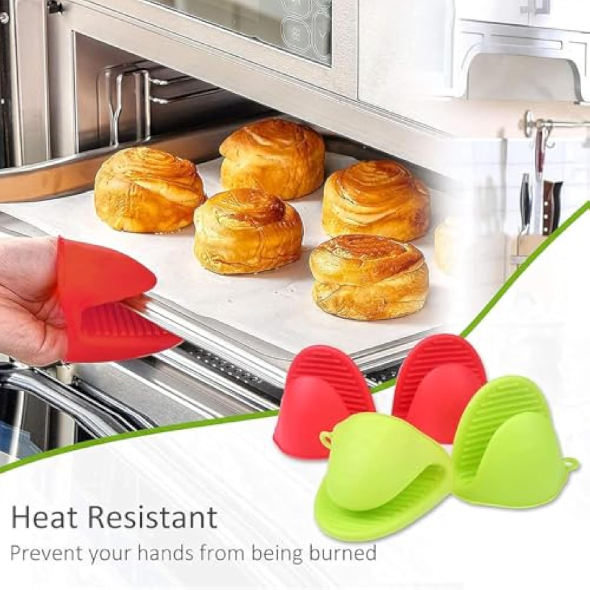 Silicone Pot Holder Heat Resistant Kitchen Grip Gloves 1 Pair